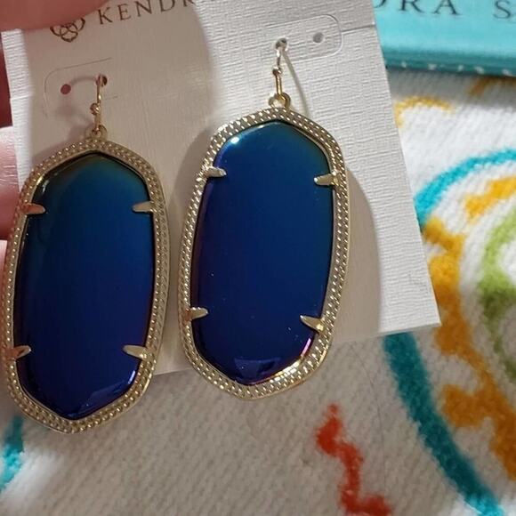 Kendra Scott Danielle reversible iridescent &‎ black New!!!! Rare HTF - Picture 8 of 9